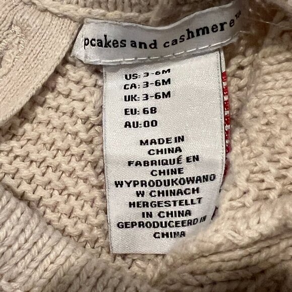 Cupcakes and Cashmere Infant Girls 3-6 Mo Cable Knit Sweater Dress Neutral Beige - Picture 6 of 10